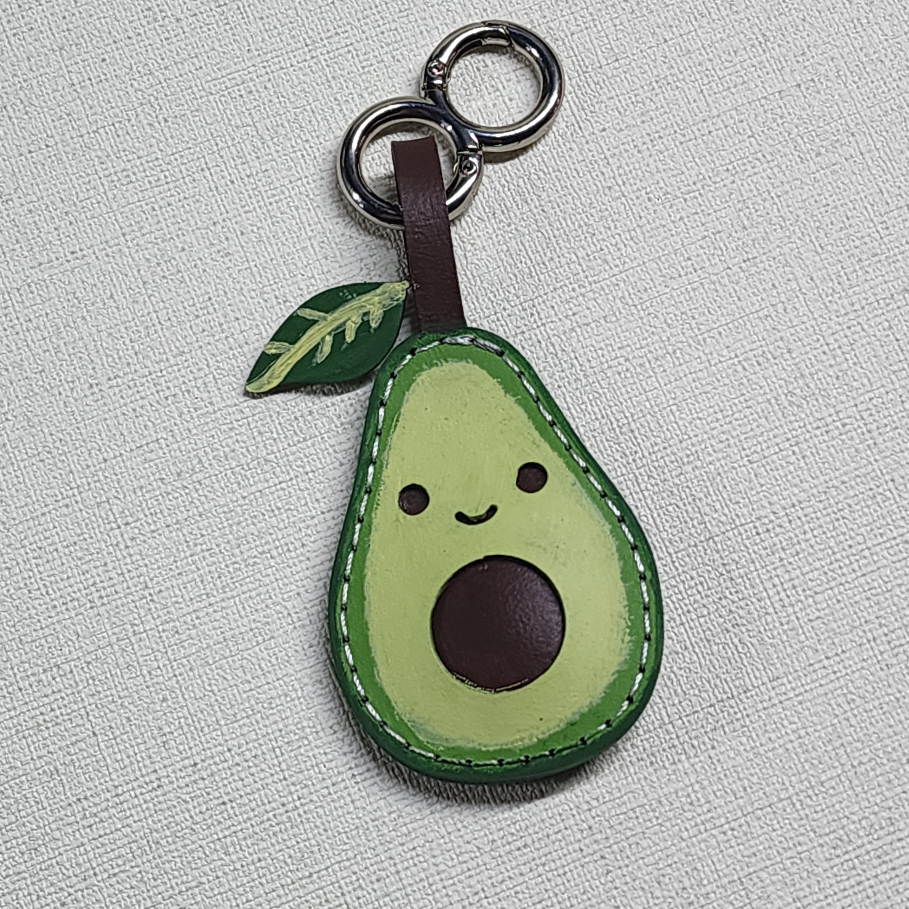 Avokado Anahtarlık / Çanta Aksesuarı Hakiki Deri