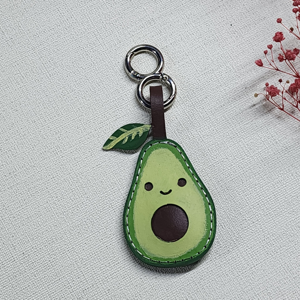 Avokado Anahtarlık / Çanta Aksesuarı Hakiki Deri