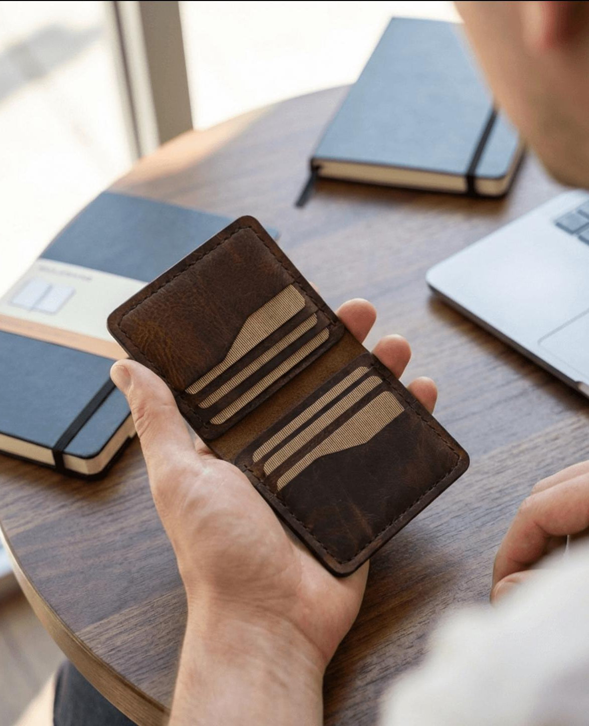 Sesa Katlanır Hakiki Deri Kartlık