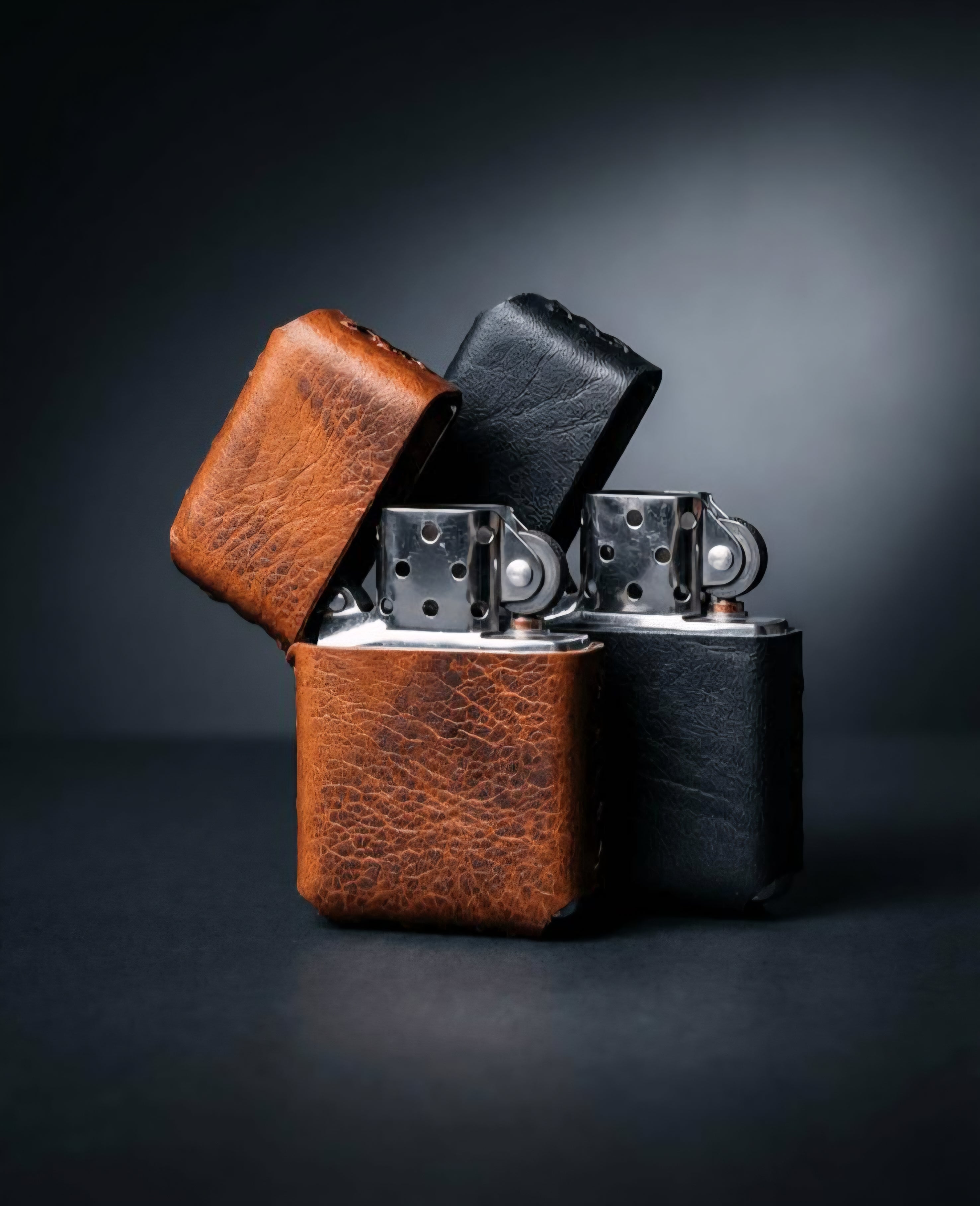 Sesa Craft Deri Kaplı Çakmak – Premium Metal Çakmak